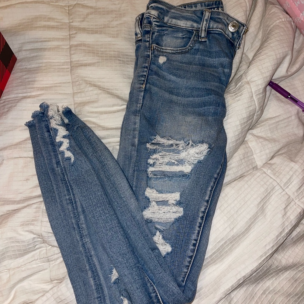 American Eagle Ripped Stretch Jeggings Size 4